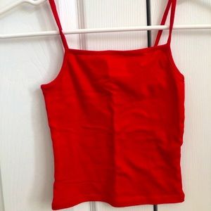 Red cropped camisole
